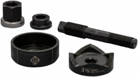 Conduit Manual Knockout Set, 3-1/2 Inch Size, 10 ga Thickness, Round Shape