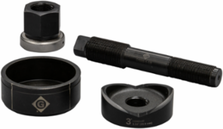 3 Inch Conduit Size Manual Knockout Set, Punch 10 ga Mild Steel
