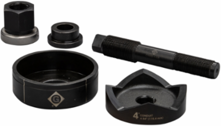 4 Inch Conduit Knockout Set, Made in USA, Optimized for Mild Steel