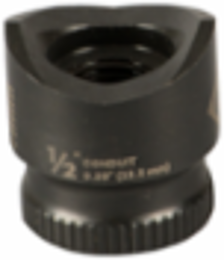 1/2 Inch Round Knockout Punch - Standard for Mild Steel, Knurled Edge