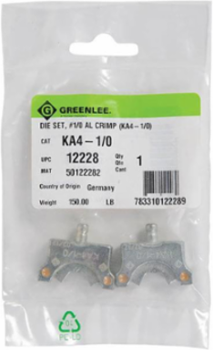 Aluminum Crimping Die Set for 1/0 AWG Lugs, C/US UL Listed, Tan Color