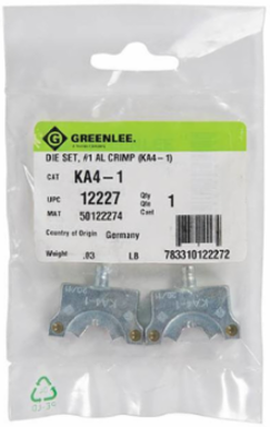 Aluminum Crimping Die Set for 1 AWG Cables, Gold, UL Listed