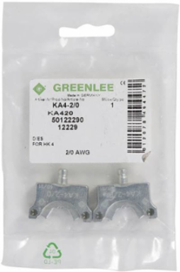#2/0 Aluminum Crimping Die Set for 4 Ton Tools, Olive, C/US UL Listed