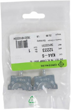 Aluminum Crimping Die Set for 6 AWG Cables, UL Listed