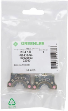 1/0 AWG Copper Crimping Die Set, Color Pink, C/US UL Listed