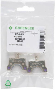 4/0 AWG Copper Crimping Die Set, UL Listed, for Color-Coded Lugs and Splices