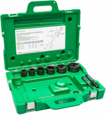 Slug-Buster Knockout Set for 1/2 to 2 Inch Conduit, Punches Mild Steel 10 ga