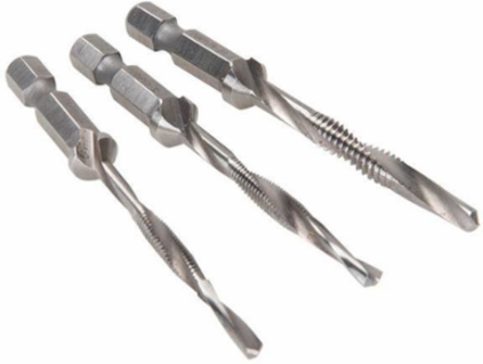 8-32 Drill/Tap Bit, High Speed Steel, 1/4 Inch Quick-Change Hex, Up to 1/2 Inch Material