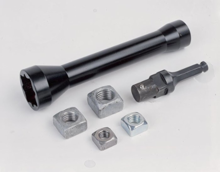 Nut Runner with Adapter for 5/8 Inch to 1 Inch Square Nuts, 9-1/2 Inch Length, 1-3/4 Inch Diameter
