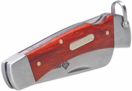 Folding Knife, 2-1/4 Inch Stainless Steel Blade, Rosewood Handle, Lock-Back