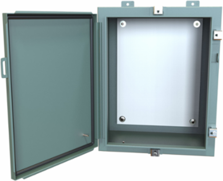 Wall Mount Electrical Enclosure 20 Inch x 16 Inch x 10 Inch, Mild Steel, 47 lbs, IP66