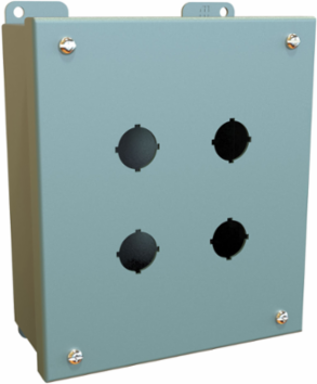 Pushbutton Enclosure, 22.5mm, Mild Steel, 7.25 x 6.25 x 3 Inch, IP54