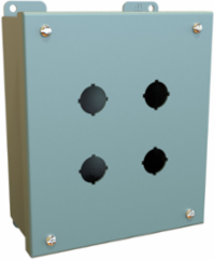 Pushbutton Enclosure, 22.5mm, Mild Steel, 7.25 x 6.25 x 3 Inch, IP54
