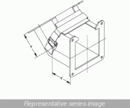 45 Inch Elbow Inside Opening, Steel, Fits 2.5 x 2.5, 2 lbs