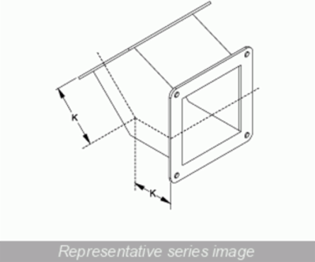 N12 Wireway 45 Inch Elbow for 6 x 6 Steel, 6 lbs Weight