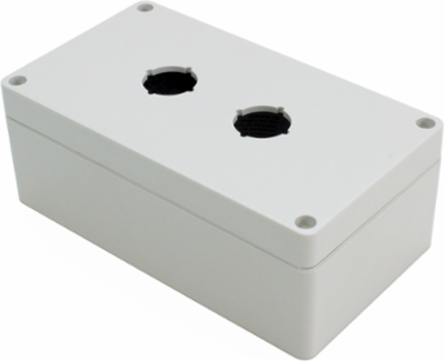 2 Hole Push Button Enclosure, Polycarbonate, 6.3 x 3.5 x 2.4 Inch, IP66