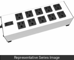 Heavy Duty 10 Outlet Power Strip with 15 Foot Cord, 120 VAC, 15 Amps