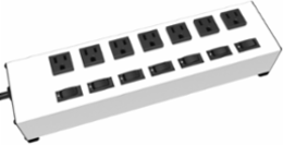 Heavy Duty Power Strip, 7 Outlets, 6 Inch Cord, 15 Amps, 120 VAC