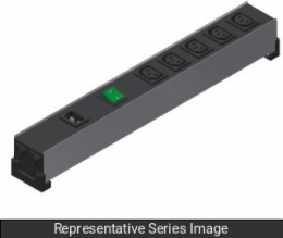 6 Outlet Heavy Duty Power Strip, C13 Outlets, 10 Amps, Anodized Black