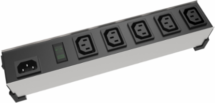 IEC 5 OUTLET 12" P-BAR, Outlet Strip Type - Heavy Duty