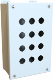 12 Hole Pushbutton Box, 22mm, 10.38 x 6.5 x 4.25 Inch, Mild Steel