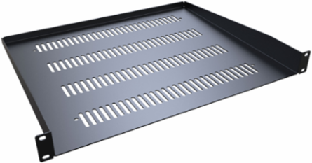 1U 15 Inch Vented Rack Shelf, Mild Steel, 11 lbs