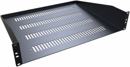 2U 15 Inch Vented Rack Shelf, Mild Steel, 7.3 lbs