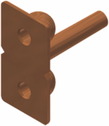 Ground Plate 4/0 Stud with 2 Holes 1/2 Inch-13 Copper Alloy