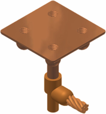 Ground Plate Assembly, Copper, 18 Inch Pigtail