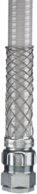 Liquidtight Wire Management Fitting, 1/2 Inch, Steel with Stainless Steel Mesh