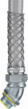 Kellems Liquidtight Grip 45 Degree 1 Inch Steel Fitting with Mesh