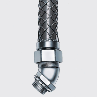 Kellems Liquidtight Grip 45 Degree 1 Inch Steel Fitting with Mesh
