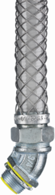 Kellems Liquidtight Grip 45 Degree 1 Inch Steel Fitting with Mesh