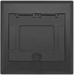10-Gang Recessed Access Floor Box Cover, Cast Aluminum, Black Powder Coat