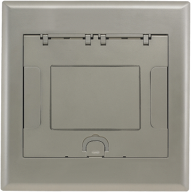 Recessed 10-Gang Floor Box Cover with Nickel Powder Coat Finish
