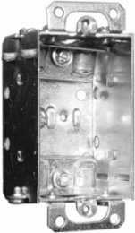 Single Gang Device Box, Gangable, 1-1/2 in. Deep, 8 Cu. In., with Raised Ground Screw, Flush Ears, Cable Pryouts Ends, NMD90 and AC90 (50-Pack)