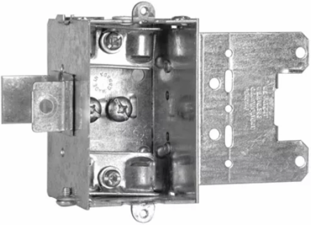 Steel Stud Device Box 1-Gang, 2 Inch Deep, 10 Cu. In., Gray