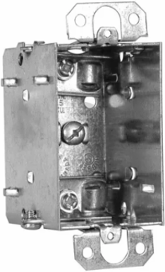 Single Gang Device Box 2-1/2 Inch Deep 12.5 Cu. In. Steel with Raised Ground Screw