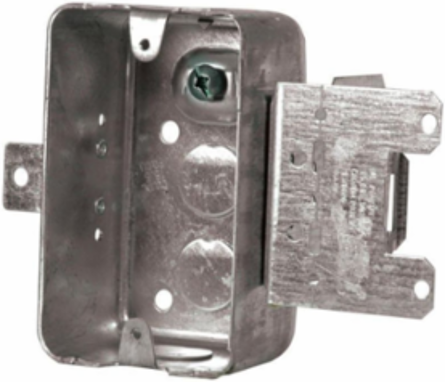 Utility Box, 1-7/8 in. Deep, 16.5 Cu. In., with MSB Metal Stud Bracket, Raised Ground Screw, 1/2 in. KO (25-Pack)