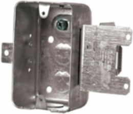 Utility Box, 1-7/8 in. Deep, 16.5 Cu. In., with MSB Metal Stud Bracket, Raised Ground Screw, 1/2 in. KO (25-Pack)