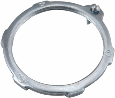 2 Inch Rigid/IMC Steel Bonding Locknut, UL Listed, Zinc-Electroplated