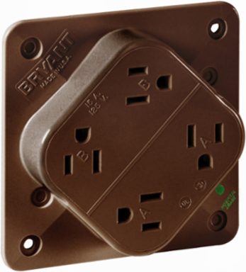 Hospital Grade 15A 125V Quad-PLEX Receptacle, 2-Pole 3-Wire Grounding, Black