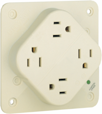 Hospital Grade Receptacle, 15A 125V, 2-Pole 3-Wire Grounding, Ivory
