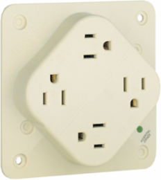 Hospital Grade Receptacle, 15A 125V, 2-Pole 3-Wire Grounding, Ivory