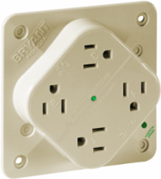 Hospital Grade QUADPLEX Receptacle, 15A 125V, 4 Outlet, Surge Suppression, Ivory
