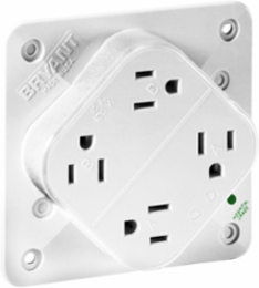 Hospital Grade Receptacle, Quad-PLEX, 15A 125V, 2-Pole 3-Wire Grounding