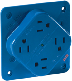 Quadplex Receptacle 15A 125V 2-Pole 3-Wire Grounding, Surge Suppression, Blue