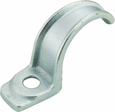 Malleable Iron 2-1/2 Inch EMT/Rigid IMC 1-Hole Strap, 5.375 Inch Length, Zinc-Electroplated