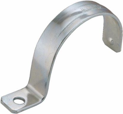 4 Inch EMT/Rigid/IMC 1-Hole Push-On Strap, Steel Construction, Zinc-Plated