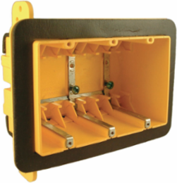 Vapor Barrier Cable Box 3-Gang 2-3/4 Inch Deep Noryl® Yellow
